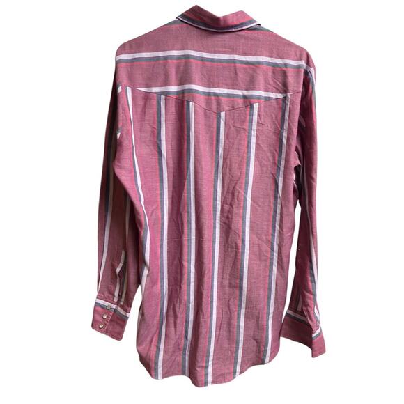 ELY PLAINS Men's Western Shirt Stripe Pearl Snap Button Up 15.5 34/35 - Picture 11 of 11